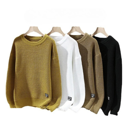 Marcello Waffle Knit Crewneck Sweater