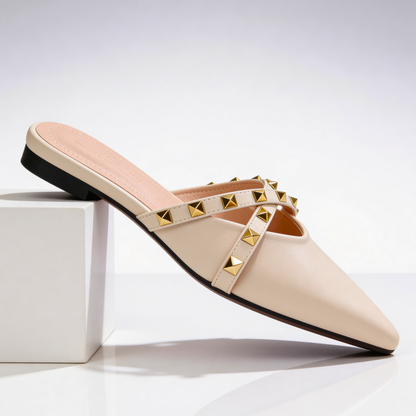 Rockstud Studded Crossover Mule — Sleek, Embellished Slip-On