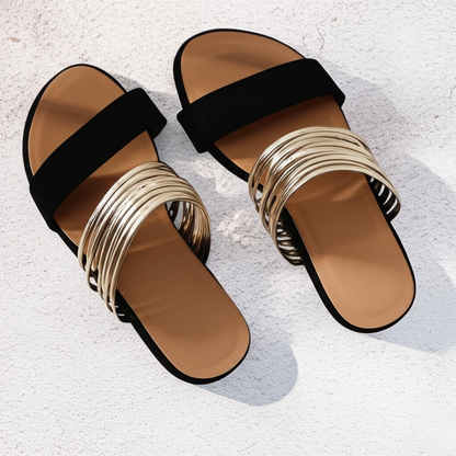 Aurelia Multi-Strap Slide Sandal — Stylish, All-Day Comfort