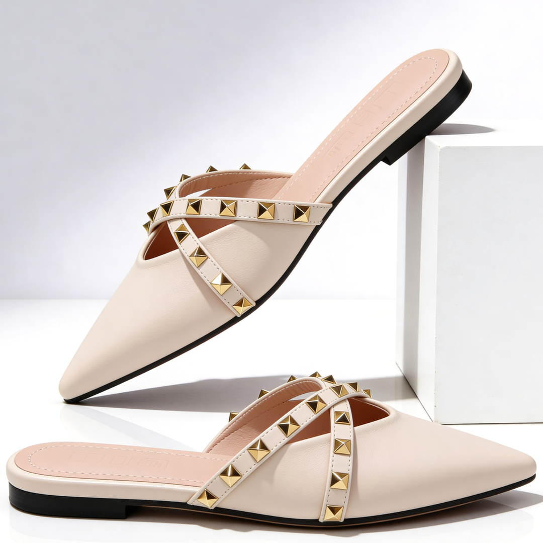 Rockstud Studded Crossover Mule — Sleek, Embellished Slip-On