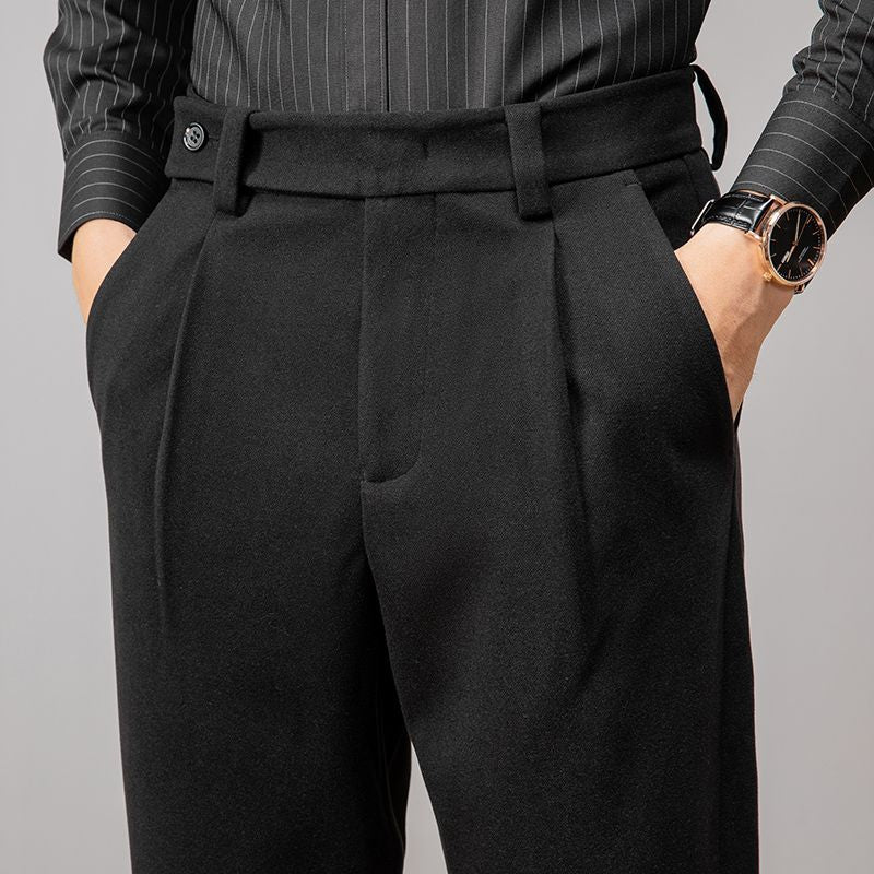 Men's Executive Pleated Dress Trousers - Premium Tailored Fit