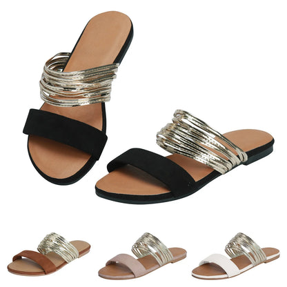 Aurelia Multi-Strap Slide Sandal — Stylish, All-Day Comfort