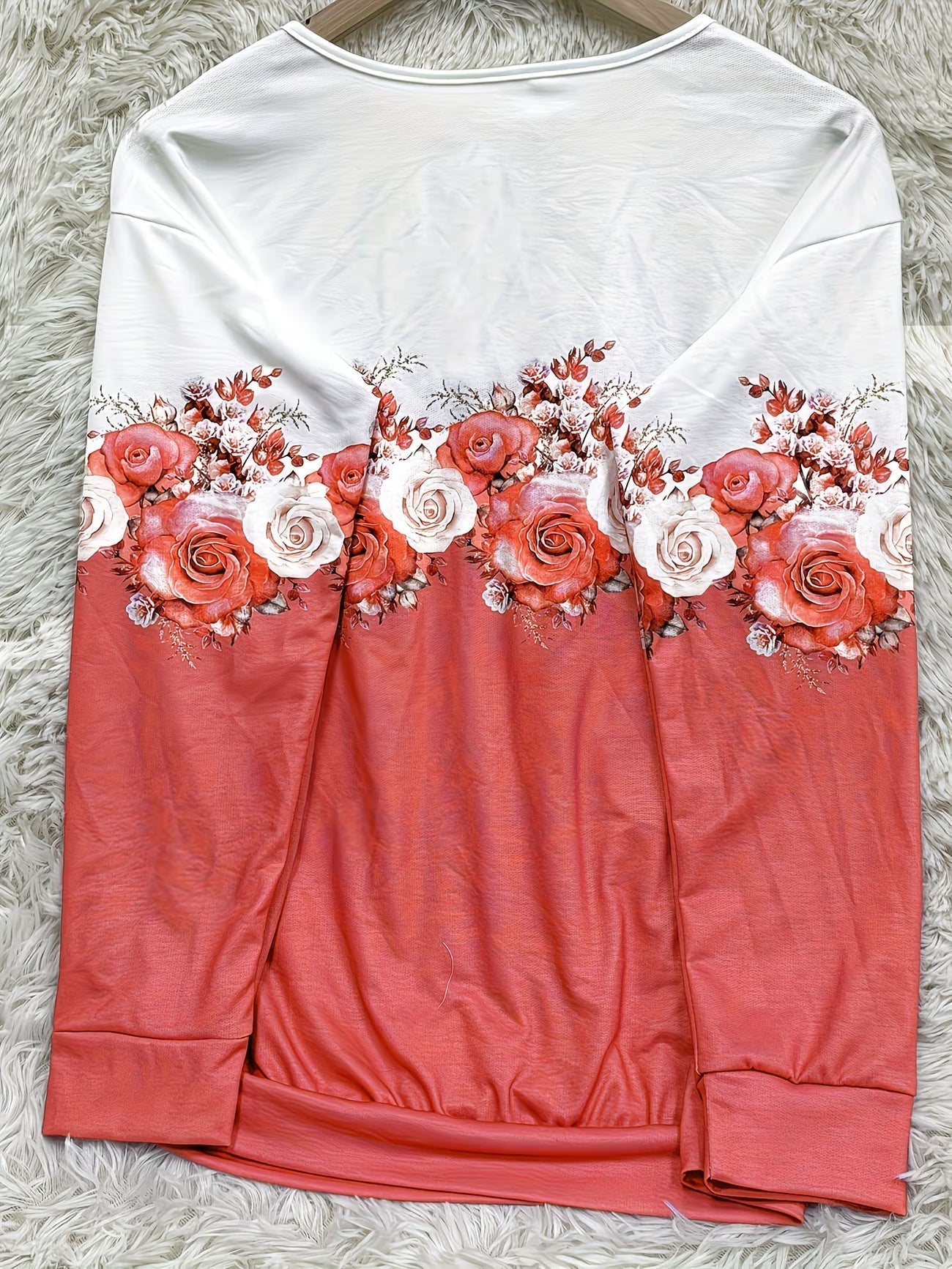 Cozy Rosewood Garden Ombré Knit Pullover